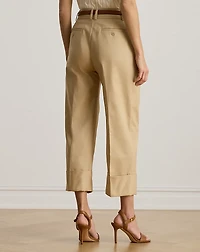 Double-Faced Stretch Cotton Ankle Pant