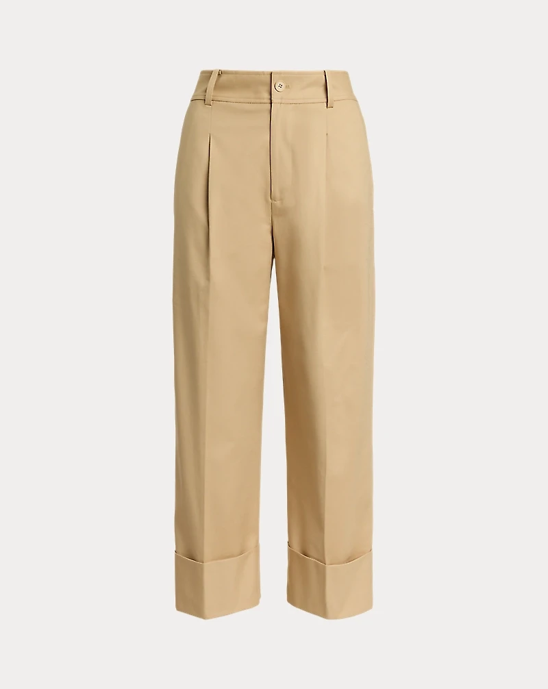 Double-Faced Stretch Cotton Ankle Pant