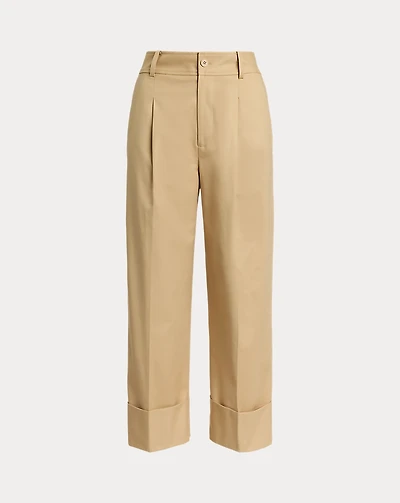 Double-Faced Stretch Cotton Ankle Pant