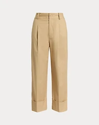 Double-Faced Stretch Cotton Ankle Pant