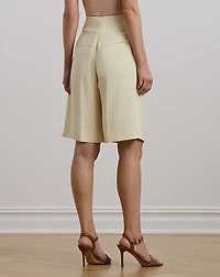 Pleated Georgette Wide-Leg Short