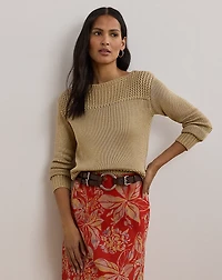 Cotton-Blend Boatneck Sweater