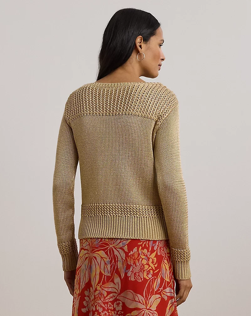 Cotton-Blend Boatneck Sweater