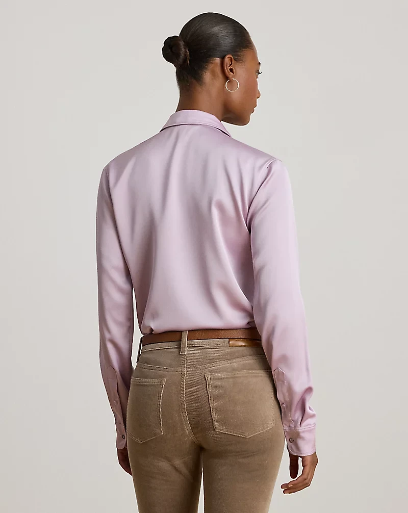 Classic Fit Satin Charmeuse Shirt