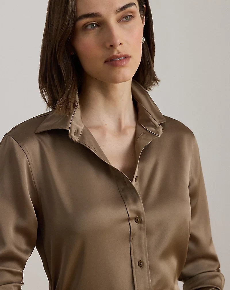 Classic Fit Satin Charmeuse Shirt