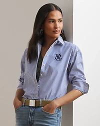 Relaxed Fit Striped Stretch Cotton Shirt