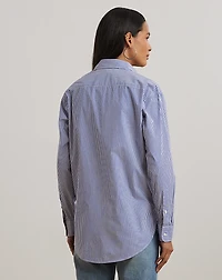 Relaxed Fit Striped Stretch Cotton Shirt