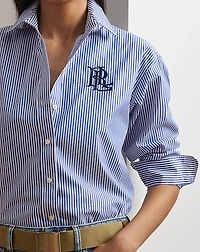Relaxed Fit Striped Stretch Cotton Shirt