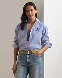 Relaxed Fit Striped Stretch Cotton Shirt