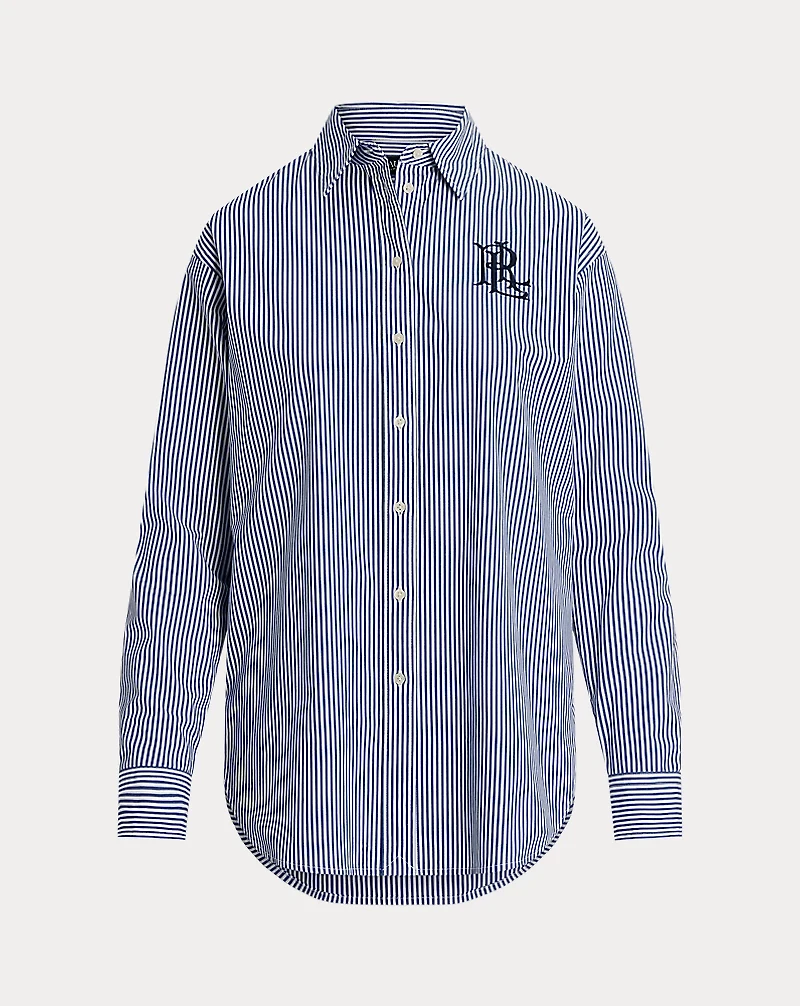 Relaxed Fit Striped Stretch Cotton Shirt