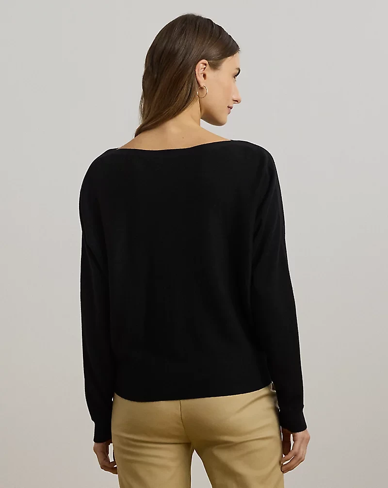 Cotton-Blend Dolman-Sleeve Sweater