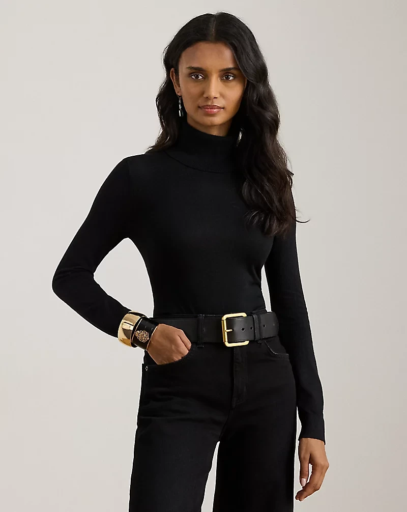 Silk-Blend Turtleneck Sweater