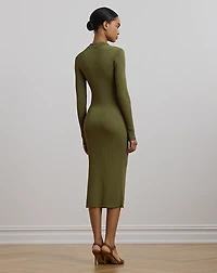 Rib-Knit Polo Dress
