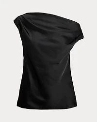 Satin Charmeuse Off-the-Shoulder Blouse