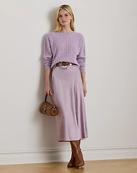 Satin Charmeuse Midi Skirt
