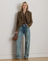 Double-Breasted Herringbone Coat