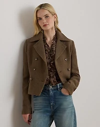 Double-Breasted Herringbone Coat