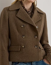 Double-Breasted Herringbone Coat