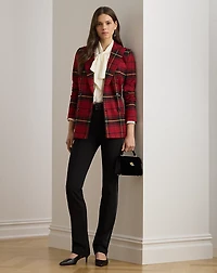 Satin-Trim Double-Faced Crepe Pant