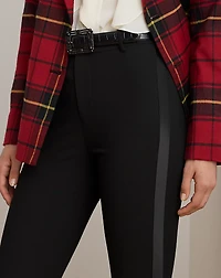 Satin-Trim Double-Faced Crepe Pant