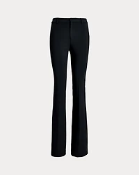 Satin-Trim Double-Faced Crepe Pant