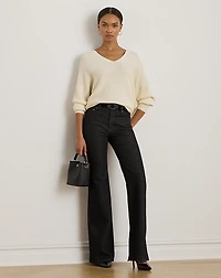 Rib-Knit Dolman-Sleeve Sweater