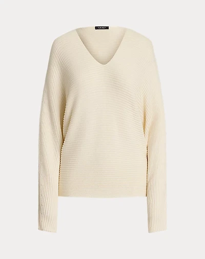 Rib-Knit Dolman-Sleeve Sweater