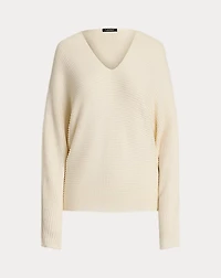 Rib-Knit Dolman-Sleeve Sweater