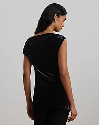 Stretch Velvet Off-the-Shoulder Blouse