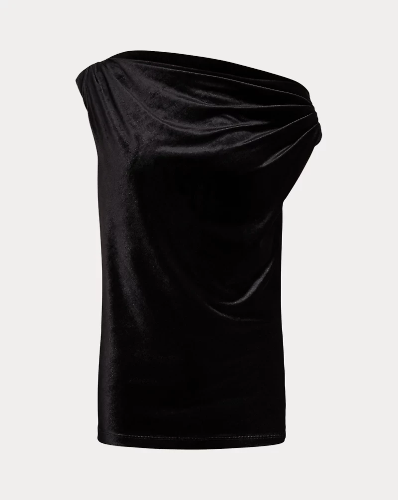 Stretch Velvet Off-the-Shoulder Blouse