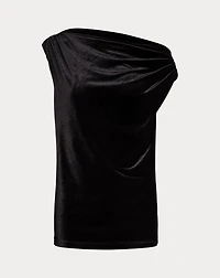 Stretch Velvet Off-the-Shoulder Blouse