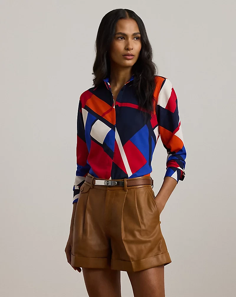 Classic Fit Print Crepe Shirt