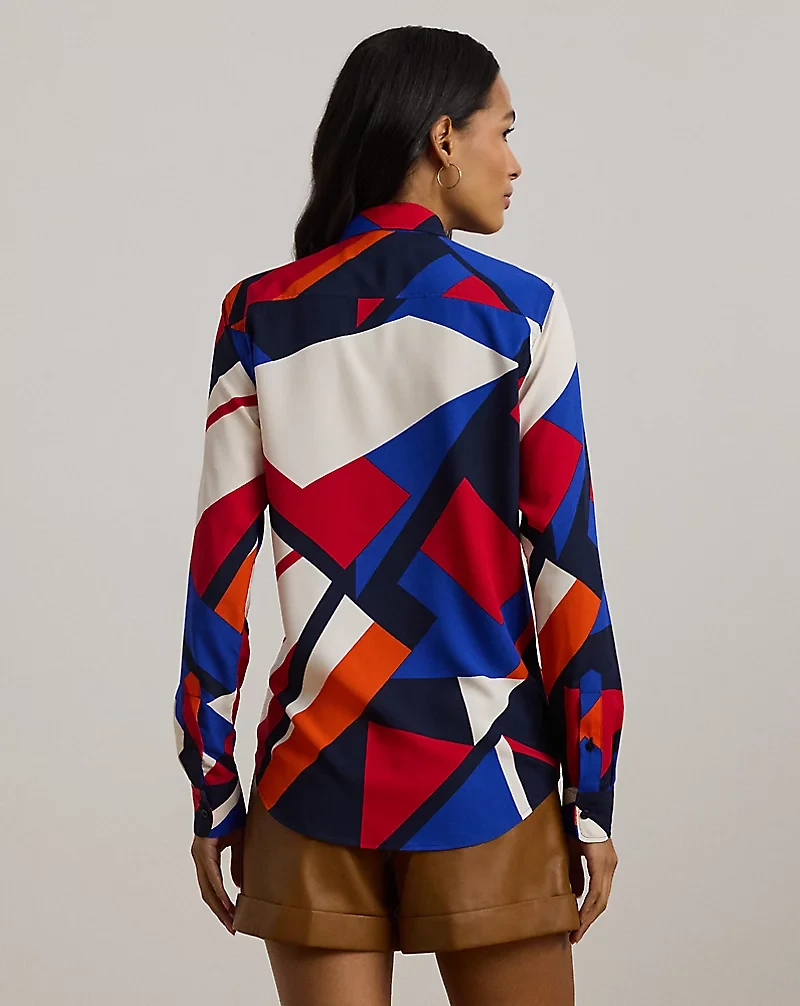 Classic Fit Print Crepe Shirt