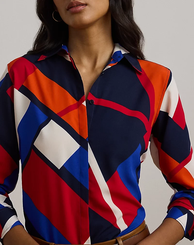 Classic Fit Print Crepe Shirt