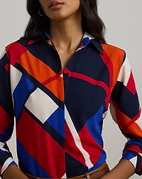 Classic Fit Print Crepe Shirt