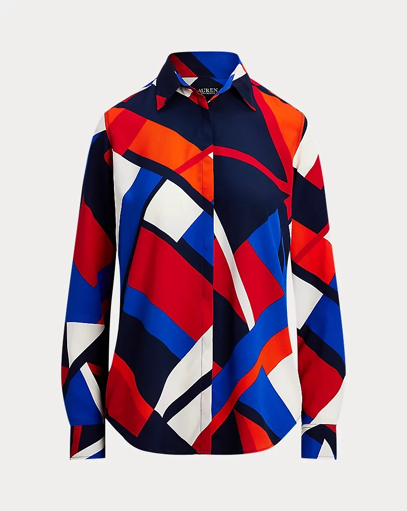 Classic Fit Print Crepe Shirt