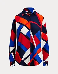 Classic Fit Print Crepe Shirt