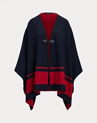 Intarsia-Knit Two-Tone Poncho
