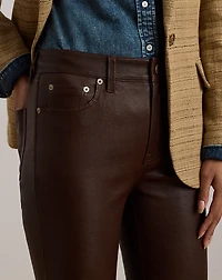 High-Rise Lambskin Straight Ankle Pant