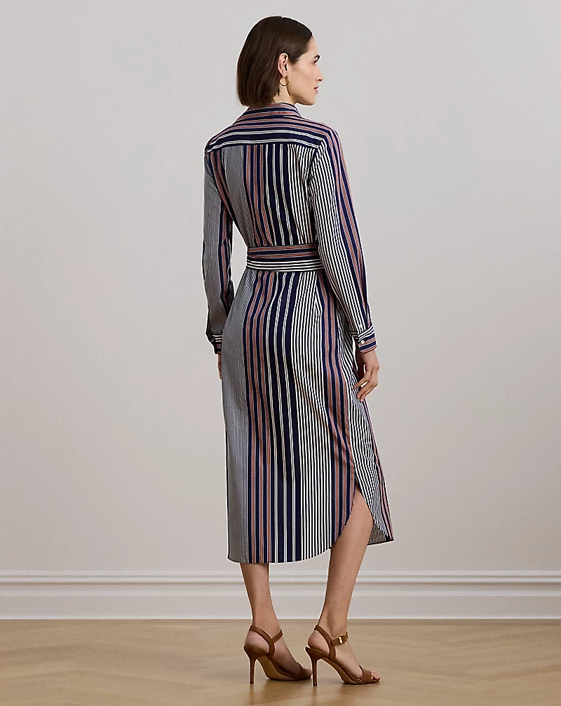Striped Cotton Broadcloth Shirtdress
