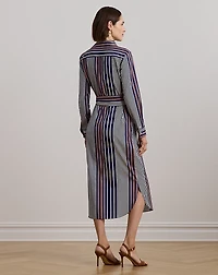 Striped Cotton Broadcloth Shirtdress