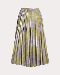 Checked Plaid Pleated Georgette Skirt