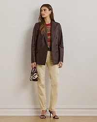Double-Breasted Lambskin Blazer