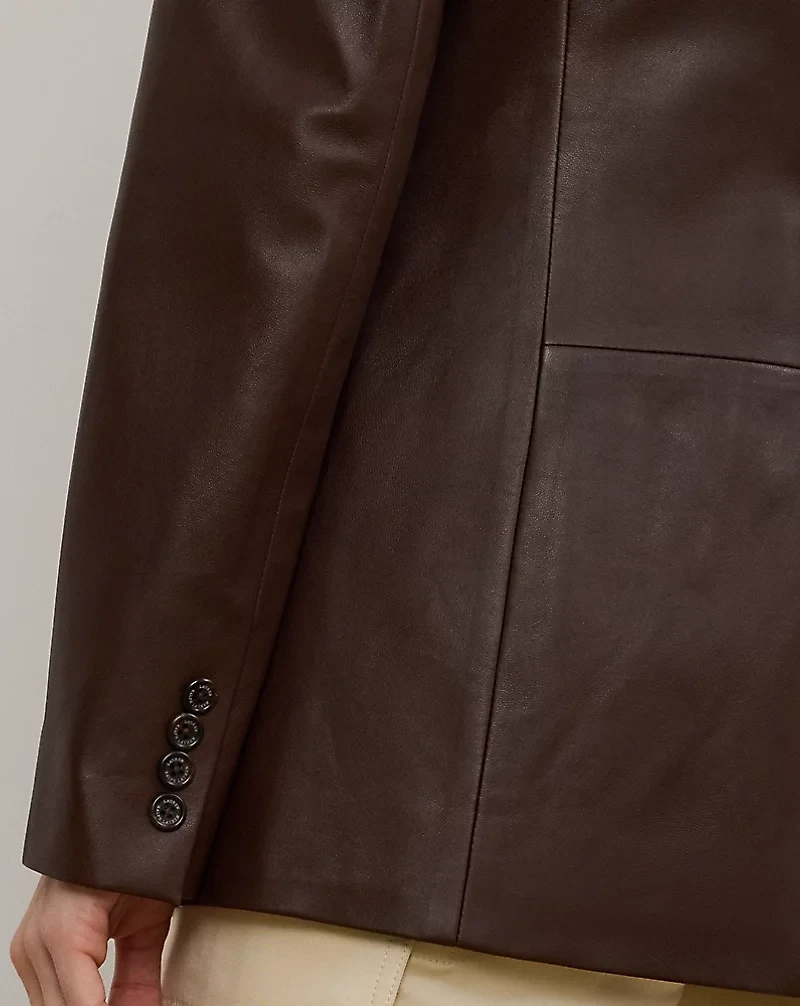 Double-Breasted Lambskin Blazer