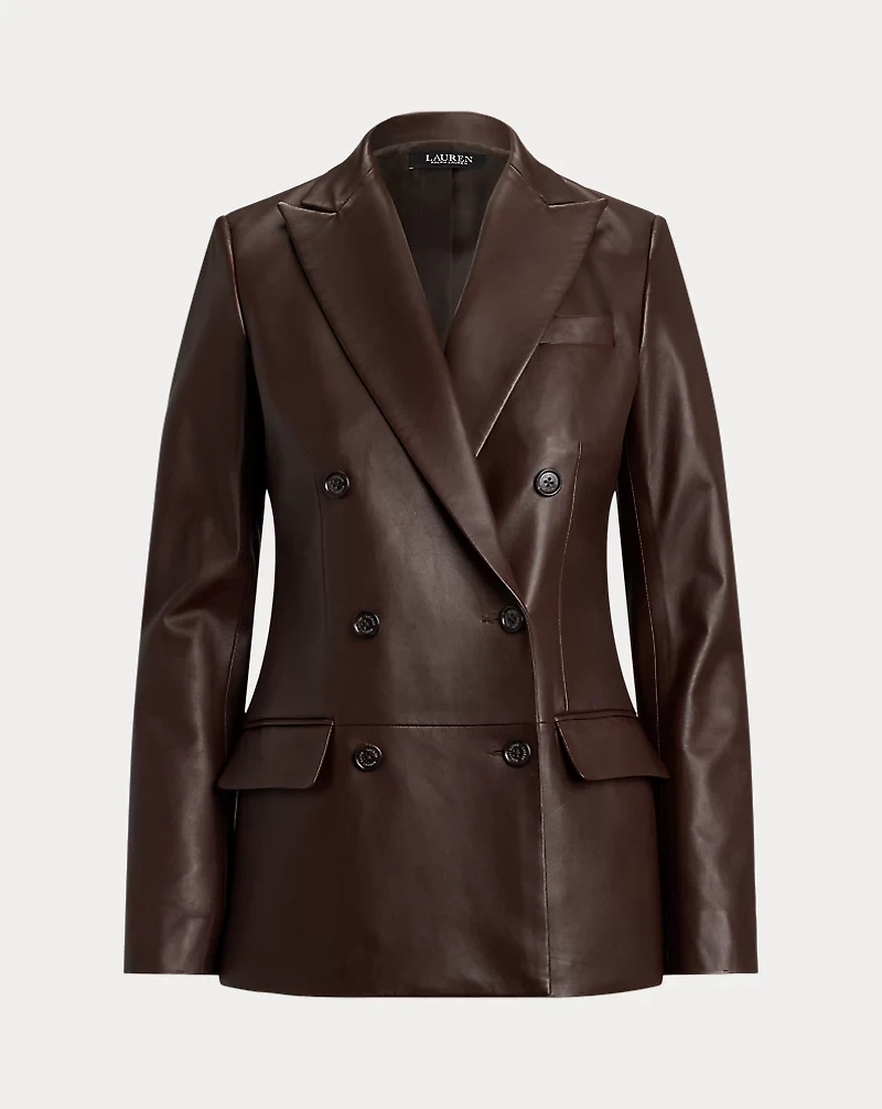 Double-Breasted Lambskin Blazer
