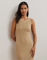 Pointelle-Knit Sleeveless Sweater Dress