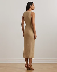Pointelle-Knit Sleeveless Sweater Dress