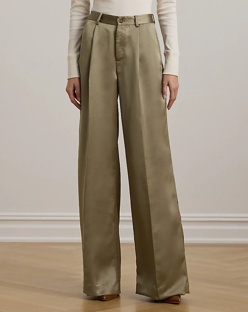 Satin Charmeuse Wide-Leg Pant