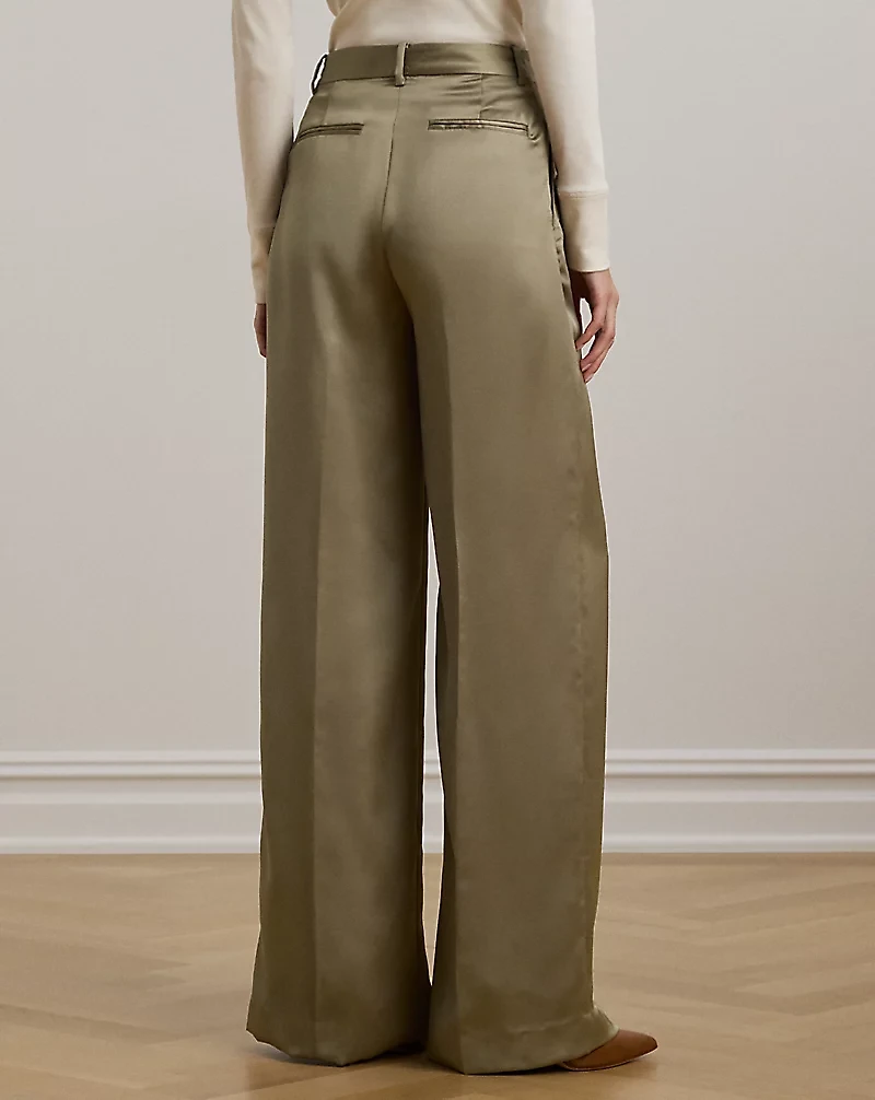 Satin Charmeuse Wide-Leg Pant