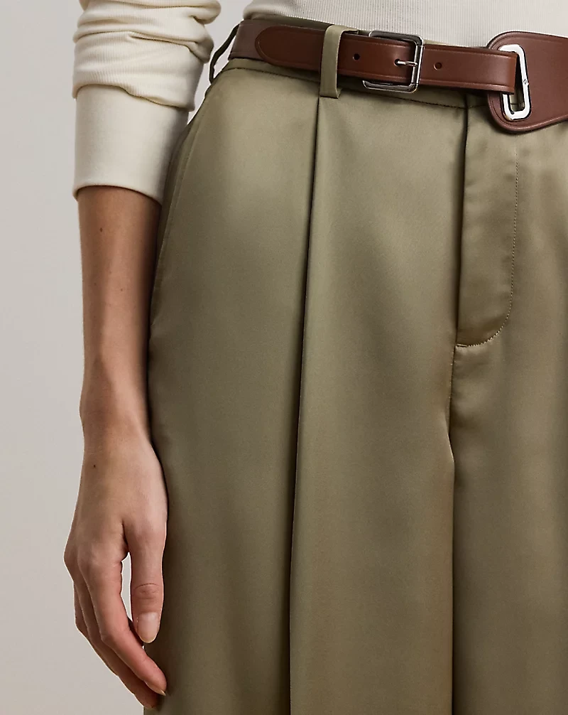Satin Charmeuse Wide-Leg Pant